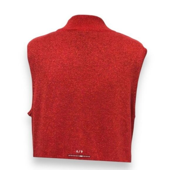 Investments II Women’s Mock Neck Red Sparkle Knit Sweater Top Sleeveless 2X NWT - Picture 5 of 8